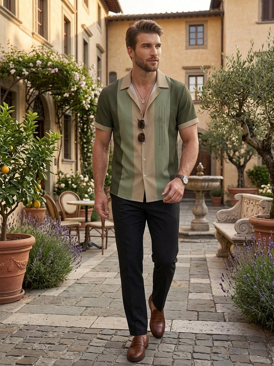 Chemise Homme à Manches Courtes – Coupe Moderne, Col Classique et Design Élégant