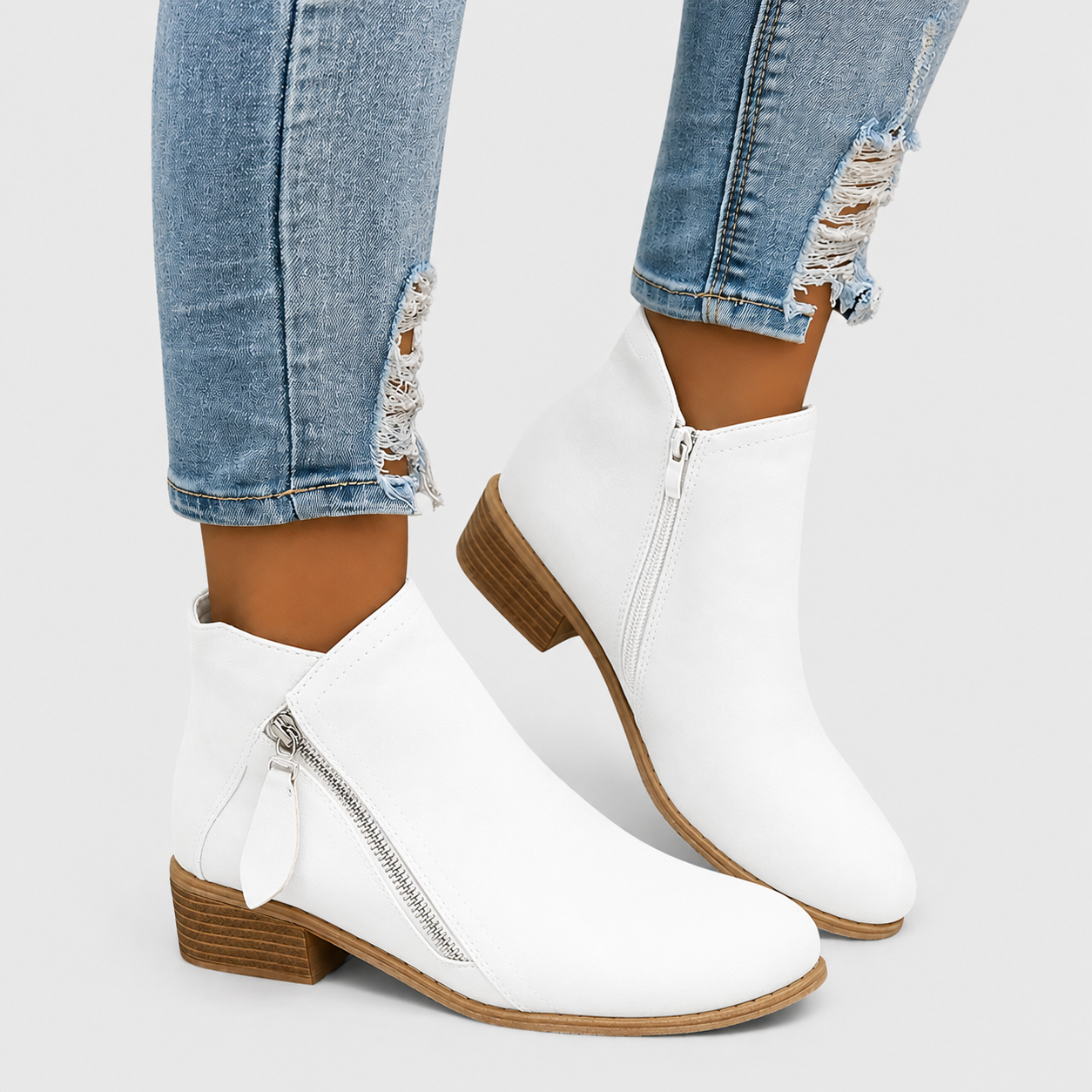 Bottines Femme Élégantes à Fermeture Zippée – Confort & Style Moderne