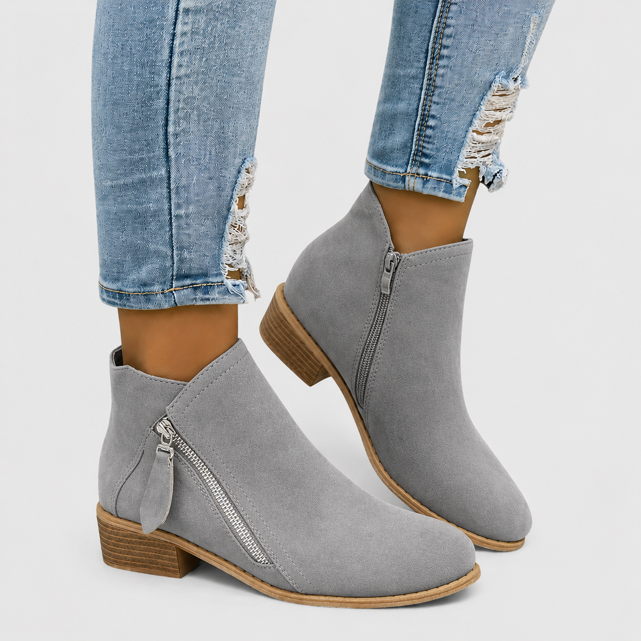 Bottines Femme Élégantes à Fermeture Zippée – Confort & Style Moderne